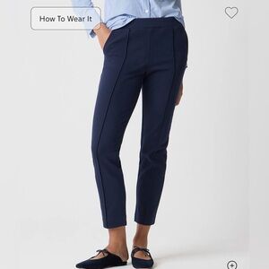 J Crew (factory) NWT Navy Women's Slim Fit Pants NEW w/Tags. Pintuck sweatpants.